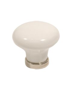 Bouton 24136 - porcelaine / Chromé - Beslag Design
