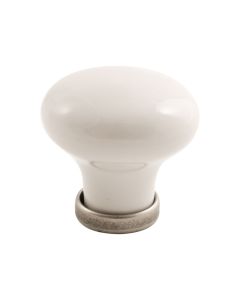 Bouton 24136 - Blanc porcelaine / Etain - Beslag Design