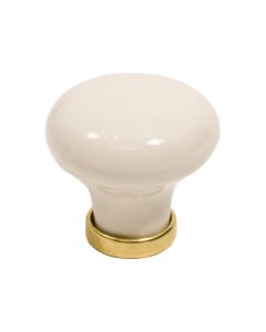 Bouton 24136 - porcelaine / Laiton poli - Beslag Design
