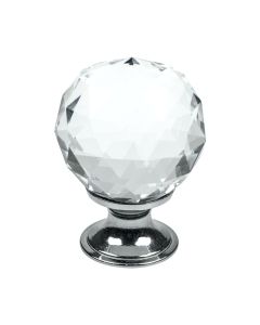 Bouton pour tiroir / Poignée Diamond - 30 - Verre / Chromé - Beslag Design