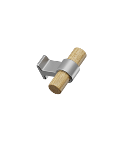 Bond bouton - Ch&ecirc;ne / aspect acier inoxydable