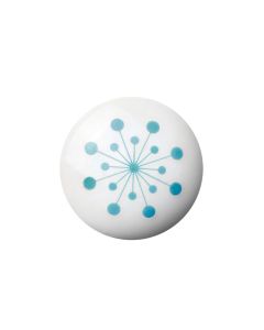 Flower Bouton / Crochet En Porcelaine - Bleu Clair - Anne Black