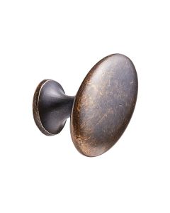 Oval Simple Bouton - Marron Antique