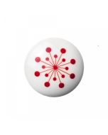 Bouton / Crochet en porcelaine Flower - Rouge - Anne Black